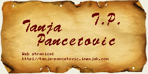 Tanja Pančetović vizit kartica